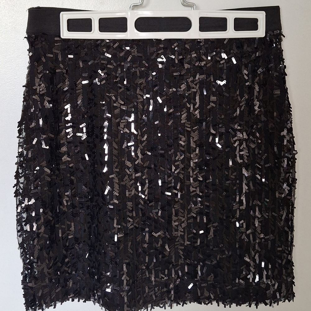 Joe Fresh Black Sequin Mini Pencil Skirt Cocktail
